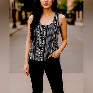 BILLABONG swingy sleeveless tribal print top flowy lightweight modal cotton Med